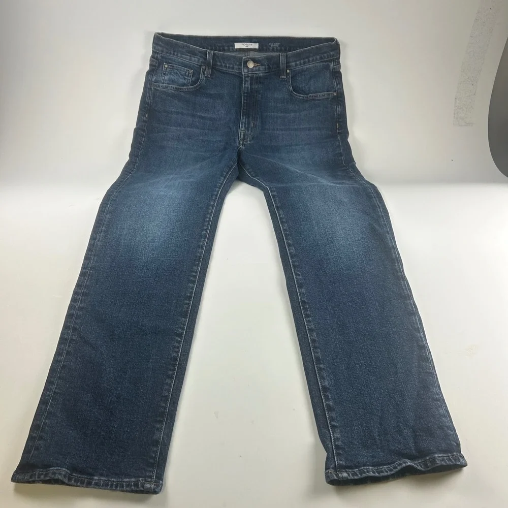Fidelity Denim Men's 33x30 Oh Boy Boyfriend Jeans Dark Wash Stretch Relaxed Fit